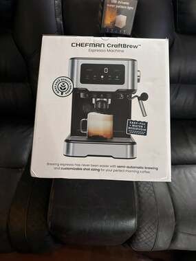 Chefman CraftBrew 15-Bar Espresso Machine with Steam Wand and Touch Controls